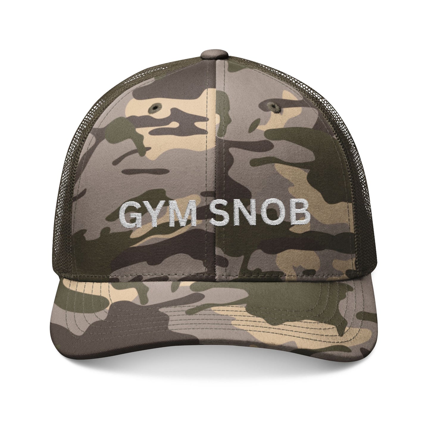 B & B. Camouflage Gym Snob Trucker Hat,