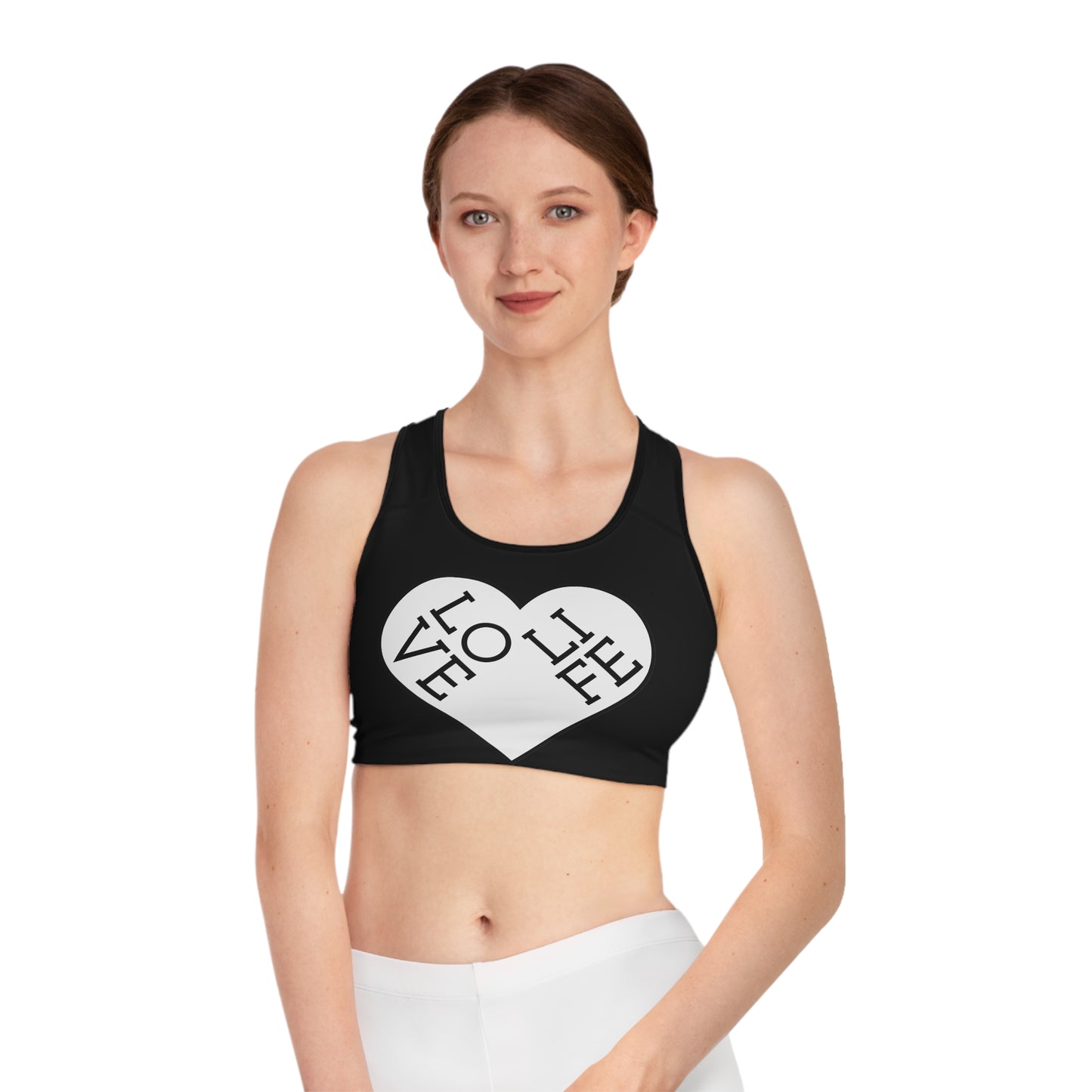 Women's Love Life Sports Bra (AOP)
