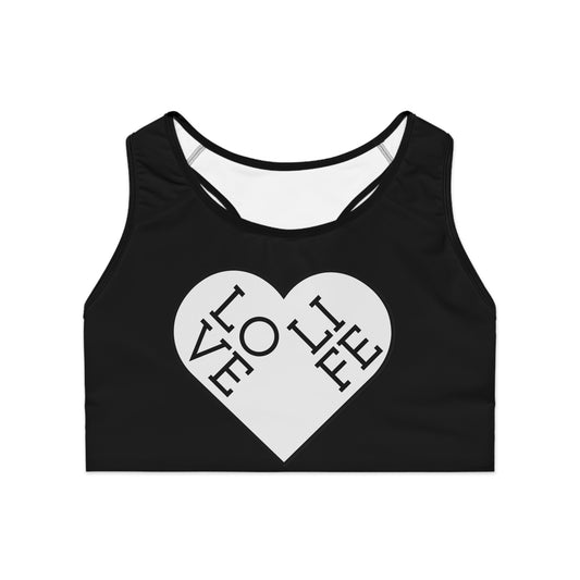 Women's Love Life Sports Bra (AOP)